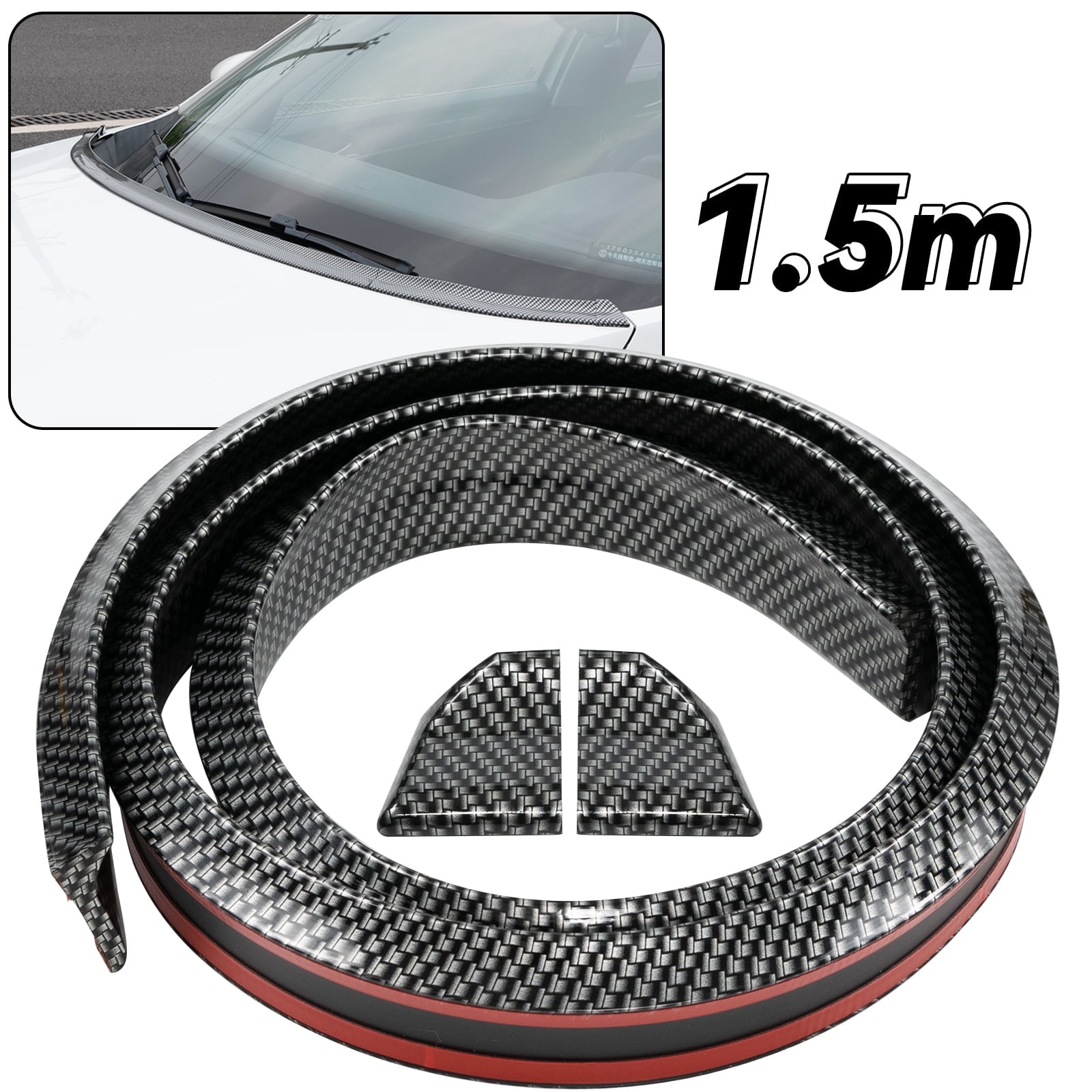 4.9ft 3D Carbon Fiber Car Rear Wing Lip Spoiler Tail Trunk Roof Trim ...