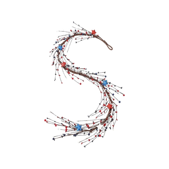 4.9ft Patriotic Pip Berry Garland 4th of July Red White Blue Berries Vine Garlands Independence Day Decoration Rattan for Fireplace Mantel Table Centrepiece