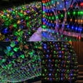 thumbnail image 1 of 4.9ft x 4.9ft 96 LED Mesh Net String Lights Christmas Fairy String Lights Outdoor Plug in String Light For Xmas Party Wedding Holiday Decor,Multicolor, 1 of 5