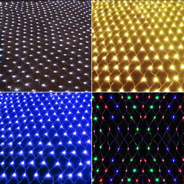 String Mesh Decor 4.9ft x 4.9ft Mesh Net String Lights Christmas LED Fairy String Lights ...