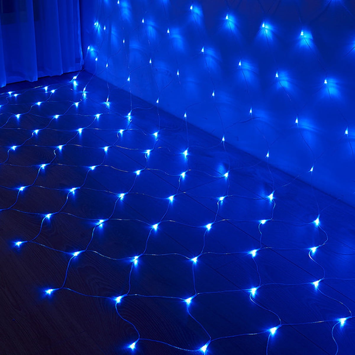 4.9ft x 4.9ft Christmas Lights Outdoor, 96 LED Net Lights with 8 Modes ...