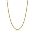 thumbnail image 1 of 4.9mm 24k Yellow Gold Plated Stainless Steel Twisted Rope Chain Necklace, 26 inches + Gift Box, 1 of 6