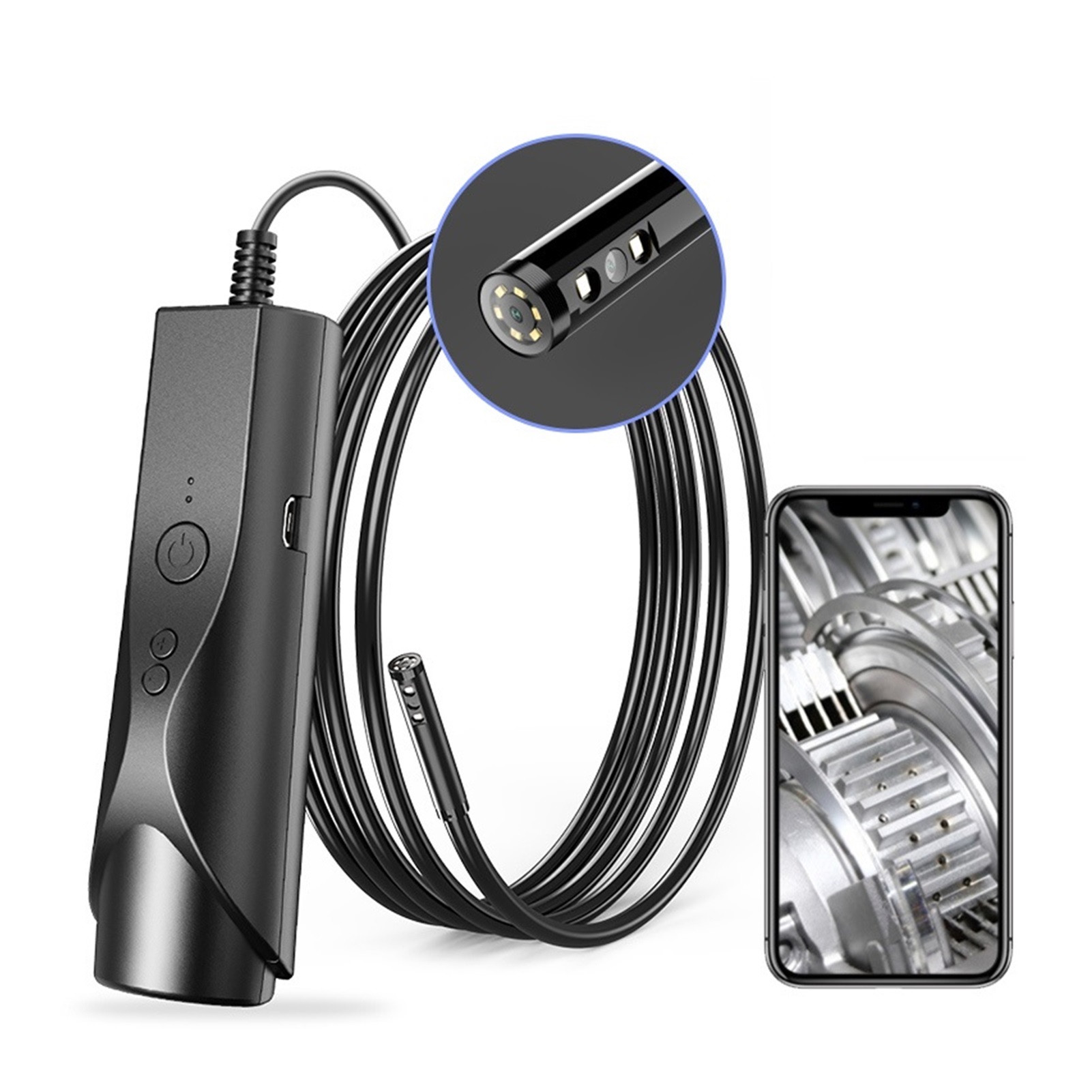 4.9mm Dual Lens Wireless Endoscope 1080P Scope Camera With 6 LED Lights Snake Inspection Camera , User-Friendly Borescopes