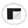 thumbnail image 1 of 4.9mm Solid .925 Sterling Silver Flat Figaro Chain Bracelet, 8 inches, 1 of 7