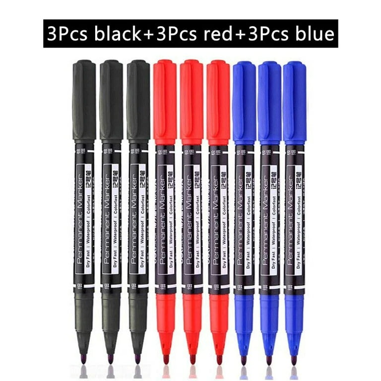 4/9pcs/lot Deli Twin Tip Permanent Marker Pen Set Fine Point
