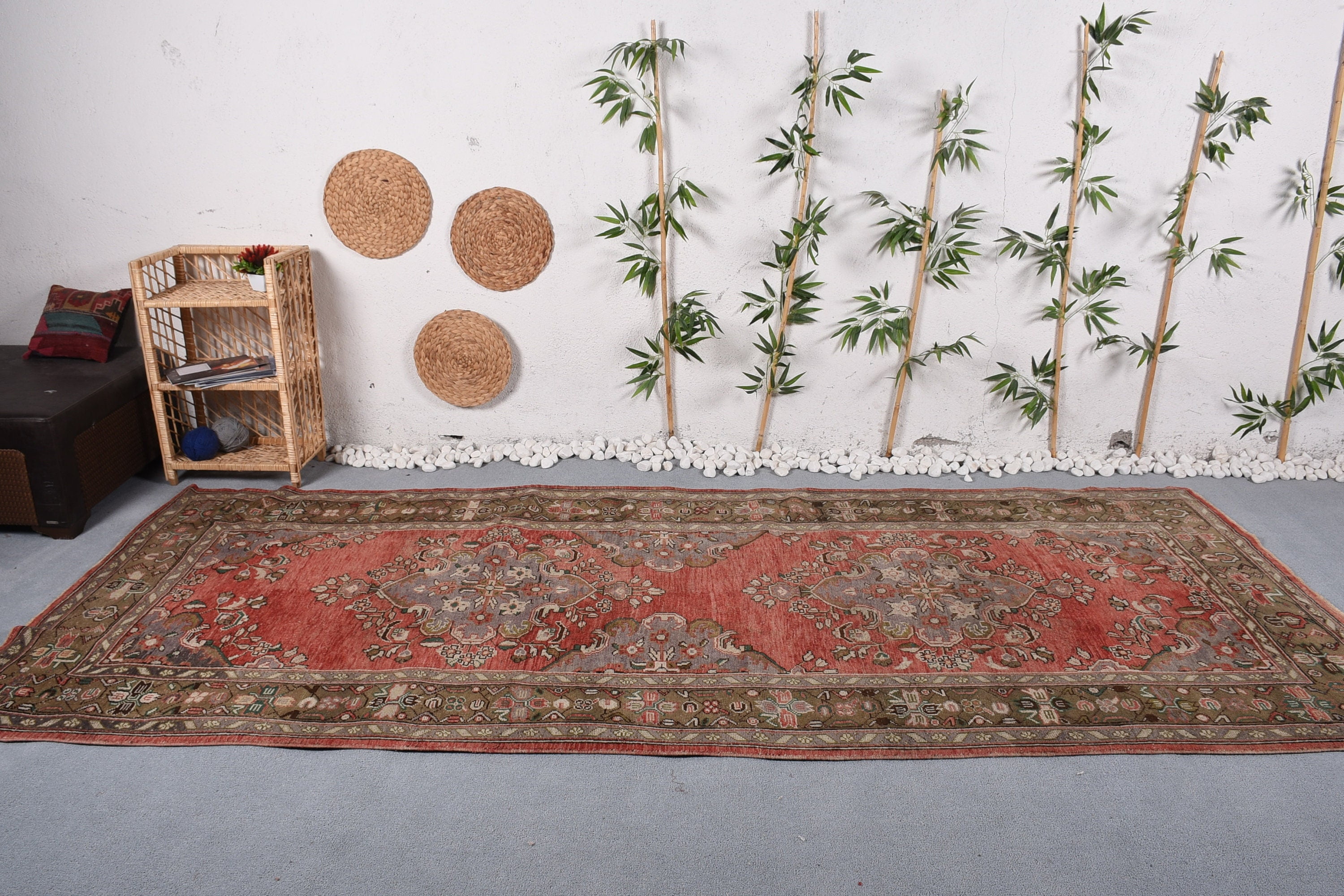 4.9x11.6 ft Large Rug, Turkish Rugs, Bedroom Rug, Vintage Rug, Kitchen ...