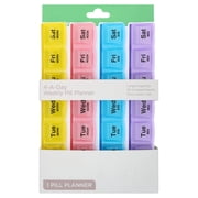 Equate 4-A-Day Weekly Pill Planner, Multicolor