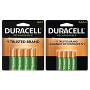4 AA 2500 mAh + 4 AAA 900 mAh Duracell Rechargeable Battery Combo