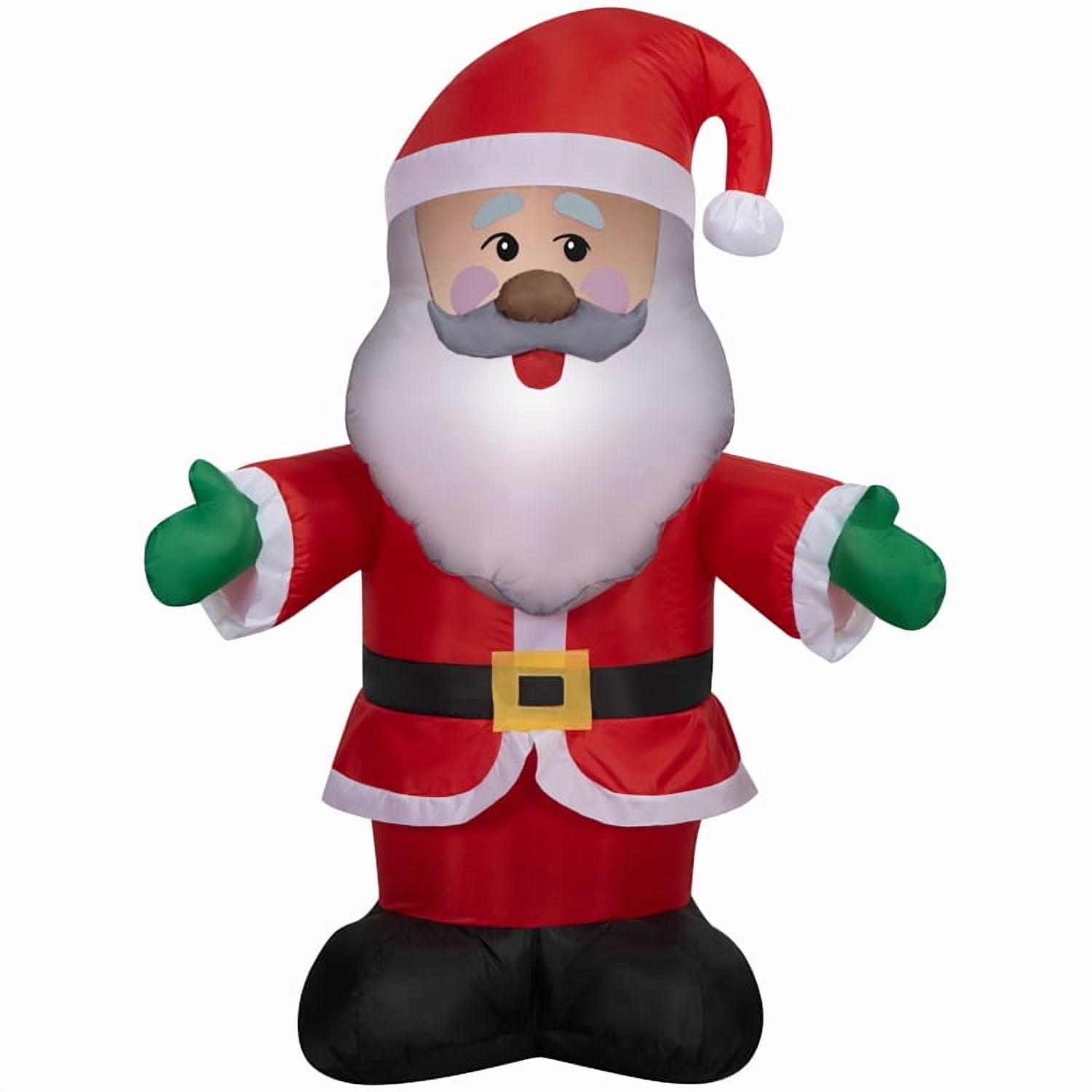 4 ft African American Santa Christmas Airblown Yard Inflatable, Multicolor, by Holiday Time