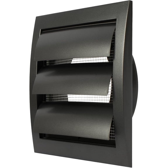 4" ABS Plastic Anthracite Dryer Vent Cover Outside, 4 Inch Exhaust Vent Cover with Flaps and Insect Screen for Walls or Ducting, Outside Vent Covers for House, Kitchen, Exterior Wall Vent