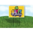 thumbnail image 1 of 4 AGE HAPPY BIRTHDAY YELLOW 18inx24in Yard Road Sign w/ Stand, 1 of 4