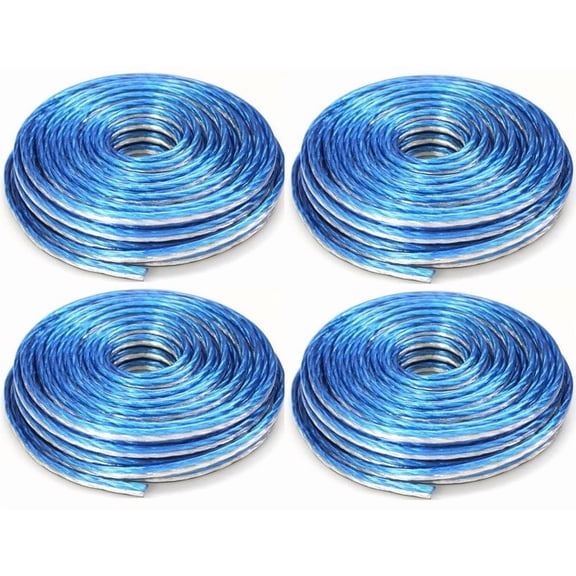 4 AT TSWT18B100 18 Gauge Premium Speaker Wire 100ft Clear Blue/White4 AT TSWT18B100 18 Gauge Premium Speaker Wire 100ft Clear Blue/White