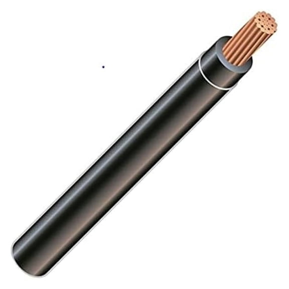 4 AWG 19-Stranded THHN Black Copper Building Wire (30ft Cut)