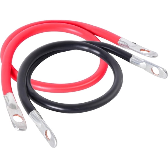 4 AWG Battery Cable 24-Inch Battery Inverter Cables Set All Copper Conductor Wire with 3/8" Terminals (4 Gauge x 24 Inches) for Car Truck RV, Replacement Parts & Accessories,2Pcs