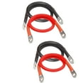 thumbnail image 1 of 4 AWG Battery Cable 4AWG 12-Inch Battery Inverter Cables Set All Copper Conductor Wire with 3/8" Ring Terminals (4 AWG x 12 Inches) for Car, Truck, RV, Solar，4Pcs, 1 of 4