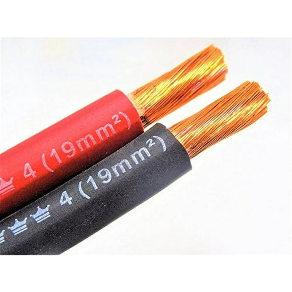4 AWG EXCELENE WELDING CABLE BLACK OR RED MADE IN USA (100 FT, 50% RED / 50% BLACK)