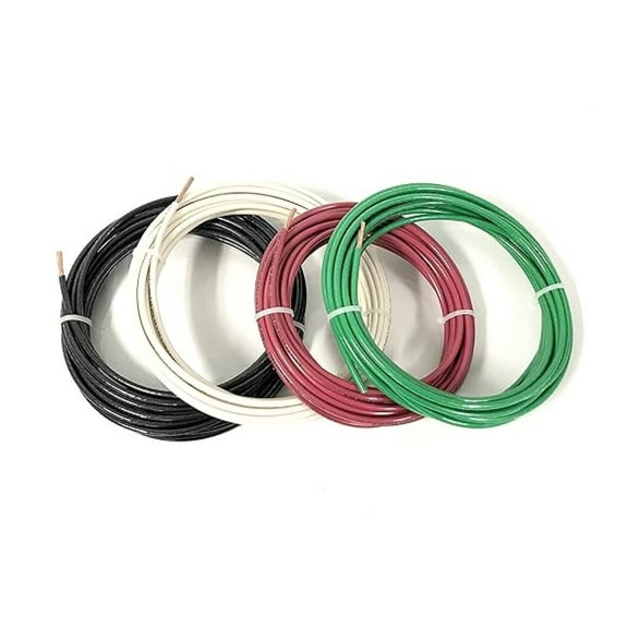4 AWG Wire - THHN THWN MTW Building Wire - 5ft Black, White, Red, Green, Ground - Hook Up Wire - UL Listed - Made in USA