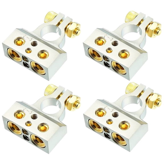 4 Absolute BTC300N 0/2/4/6/8 AWG Single Negative Power Battery Terminal Connectors Chrome