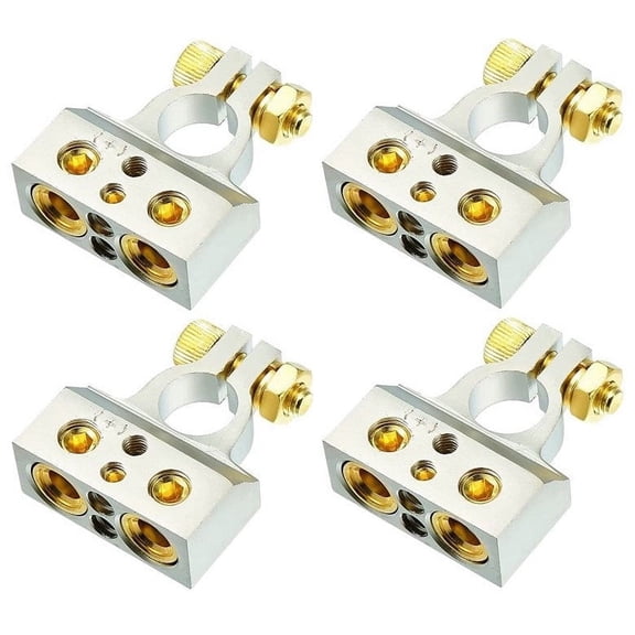 4 Absolute BTC300P 0/2/4/6/8 AWG Single Positive Power Battery Terminal Connectors Chrome
