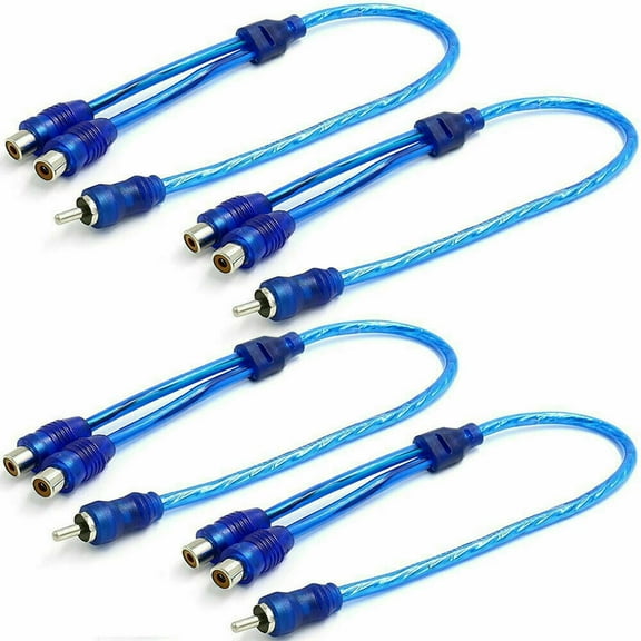 4 Absolute RCA Audio Cable "Y" Adapter Splitter 1 Male to 2 Female Plug Cable