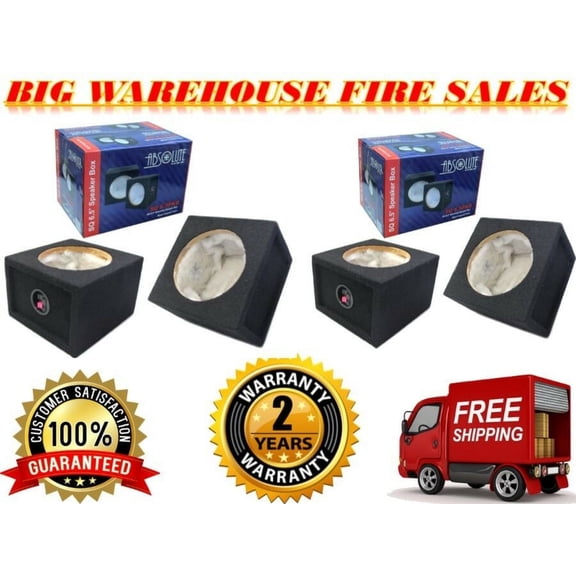 4 Absolute USA 6.5PKB 6.5" Enclosure Box 6.5" Square Box Speakers4 Absolute USA 6.5PKB 6.5" Enclosure Box 6.5" Square Box Speakers