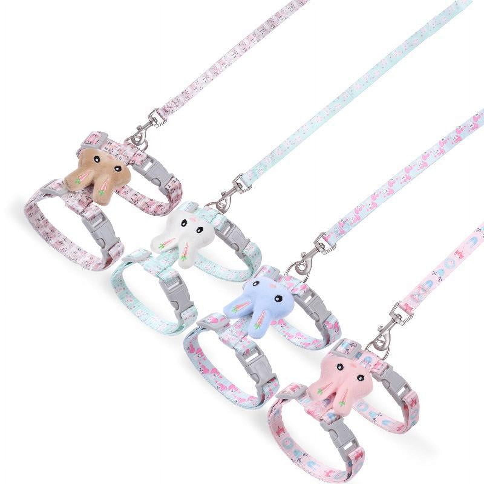 4 Adjustable Dwarf Rabbit Harness Leash for Rabbits Vest Kitten Harness
