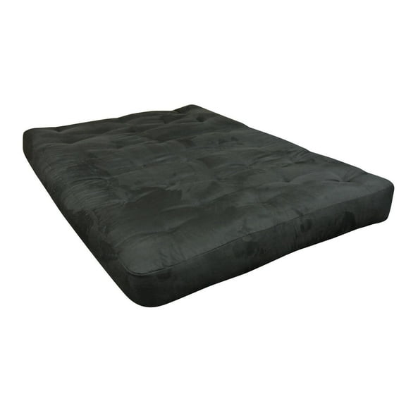 4" All Cotton #604 Full Black Microfiber Futon Mattress-Color:Black,Material:Microfiber