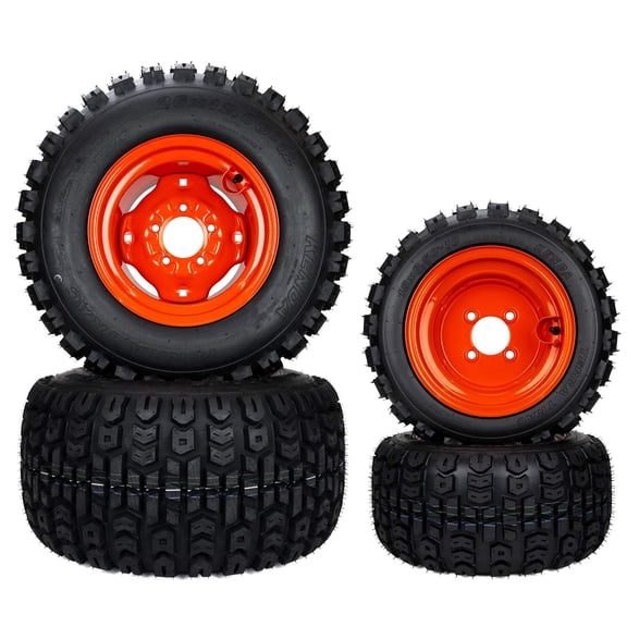 (4) All Terrain Front and Rear Wheel Assemblies Fits Kubota BX2350, BX24D, BX25