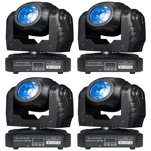 (4) American DJ Eliminator Stealth Beam 60W RGBW LED DMX Moving Head Beam Lights
