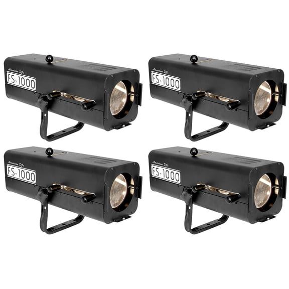 (4) American DJ FS-1000 Followspot Lights w/ 575W Halogen Lamp + Hanging Bracket
