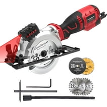 4-Amp Electric Mini Circular Saw with Metal Handle,Corded Cutting Guide for Wood Tile 3500RPM Speed