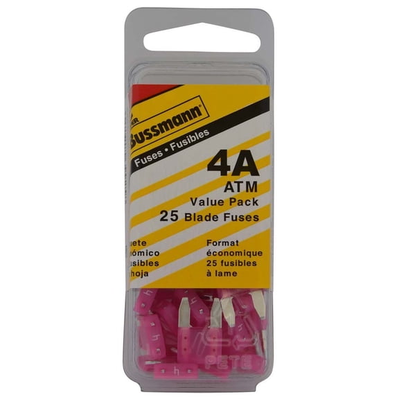 4 Amp Pink Mini/ATM Fuses - (pack of 25)