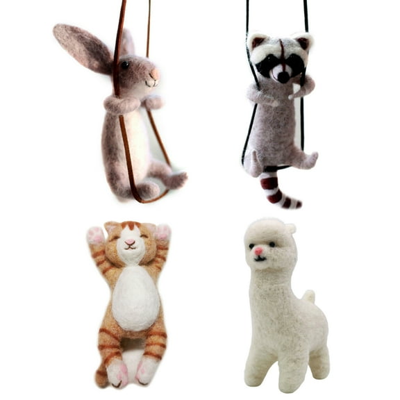 4 Animal Beginner Needle Felting Kits - We Are Friends - 4 inch DIY Craft Kit for Christmas Day
