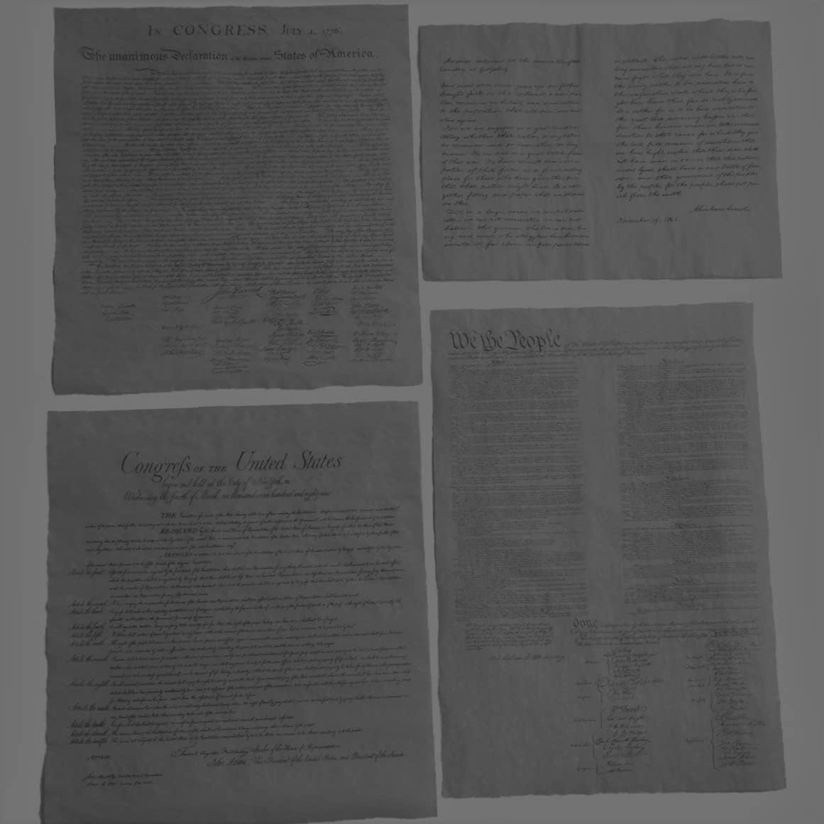 4 Antiqued Parchment Paper US Historical Documents The Declaration Of