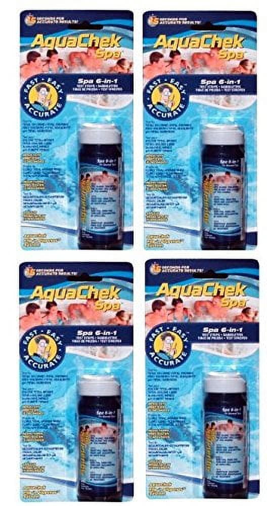 4) AquaChek 552244 6-in-1 Spa Hot Tub Pool Easy Use Test Strips Kit ...