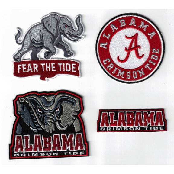 (4) Alabama Crimson Tide Embroidered 3in Patches