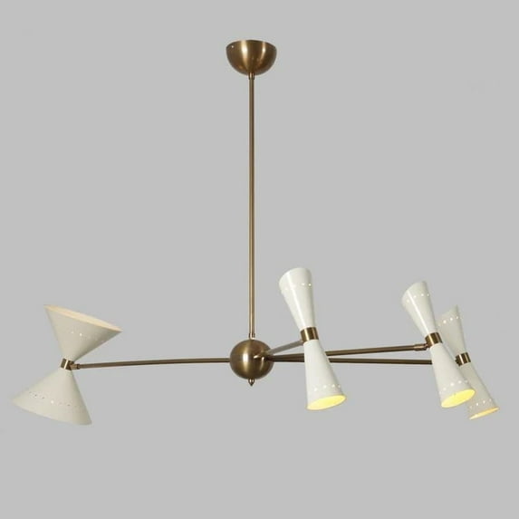 LightsAndChandeliers 1-Light Sputnik Modern Antique Brushed Brass Chandelier