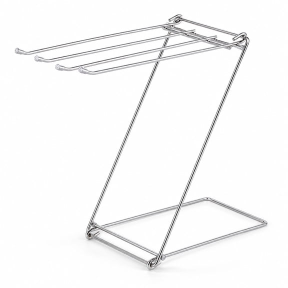 4-Arm Stainless Steel Towel Rack Stand, Foldable Freestanding Countertop Dish Cloth Holder for Kitchen, Bathroom, Washcloths, Silver, 1 Pack