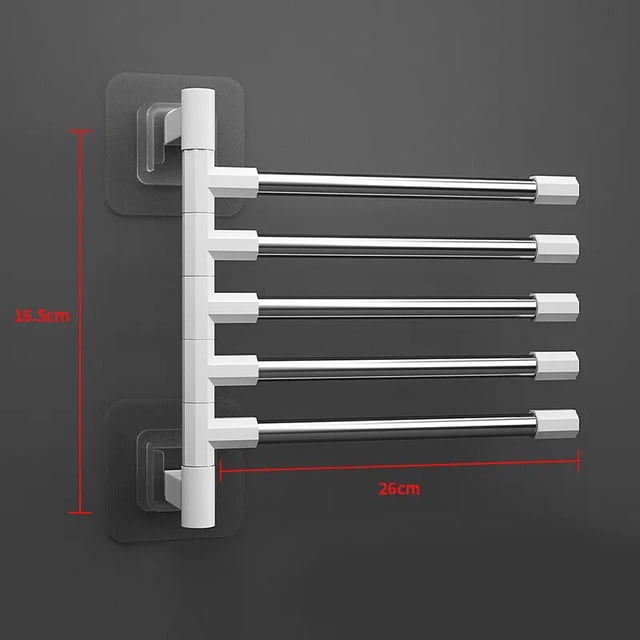 Rotating Towel Hook Rack - 3 Arm Swivel Hook For Bathroom, Kitchen, Or Entryway (Black, Aluminum) 3 thumbnail image