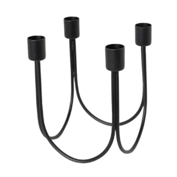 4 Arms Taper Candle Holders, Candelabras Candelabrum Table Centerpiece Spring Festival New Year Farmhouse Metal Candlestick for Dining Room , Black