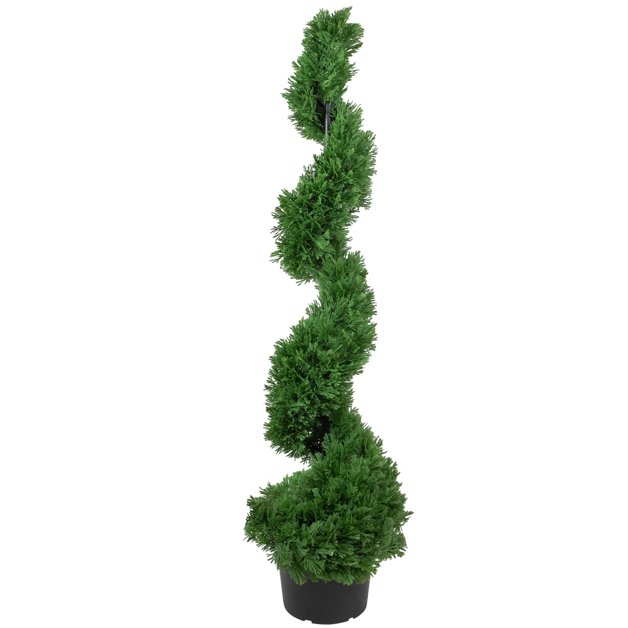 3ft Artificial Spiral Boxwood Topiary Trees Faux Plants Outdoor Front Porch Decor (2 Pack Lush)