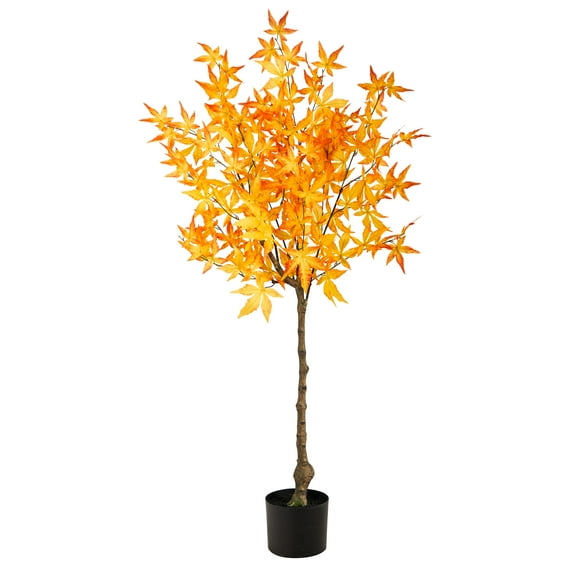 4" Artificial Maple Artificial Tree in Natural Plastic Pot, by Nearly Natural