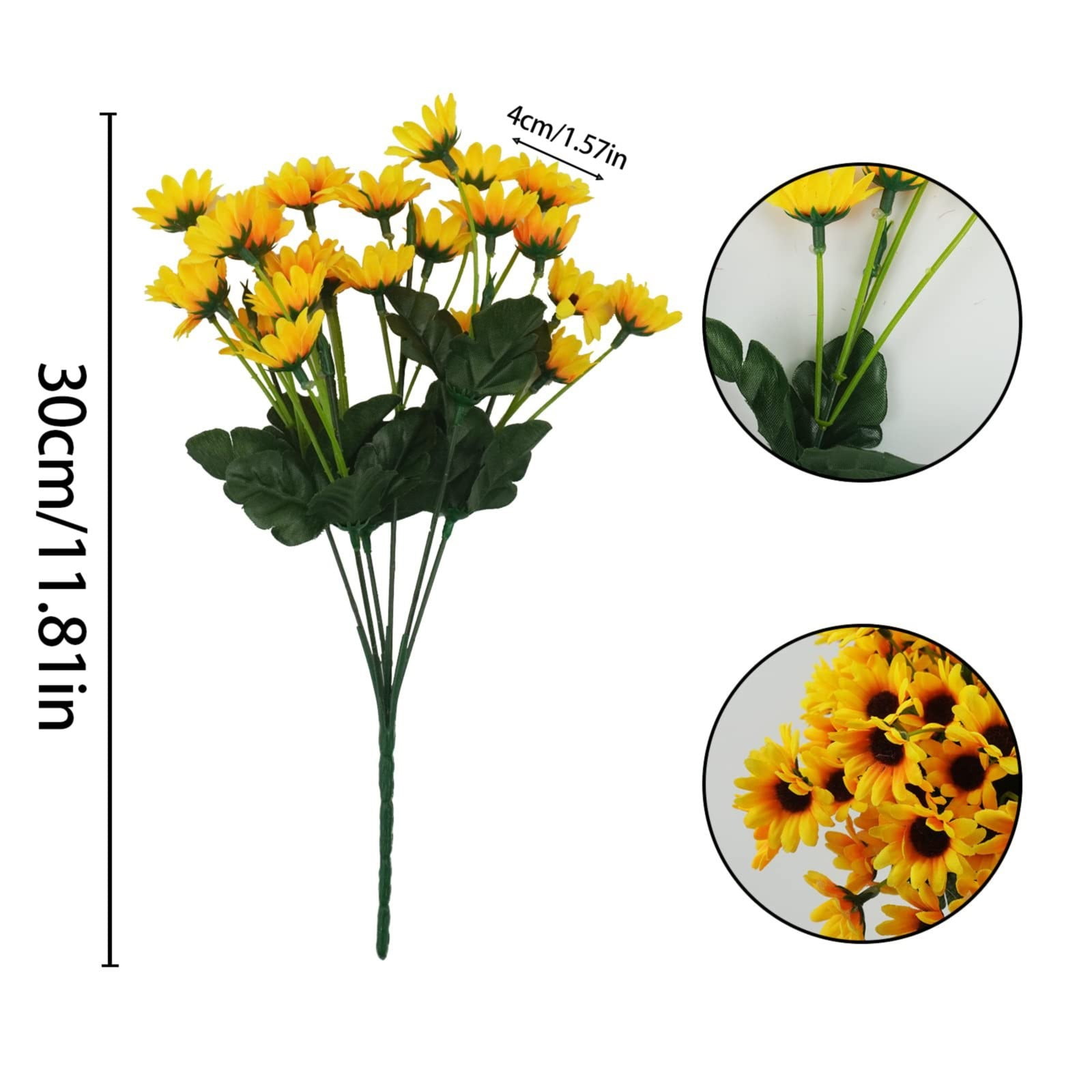4 Artificial Sunflowers/ 4pc Bunches Artificial Sunflower Bouquets With ...