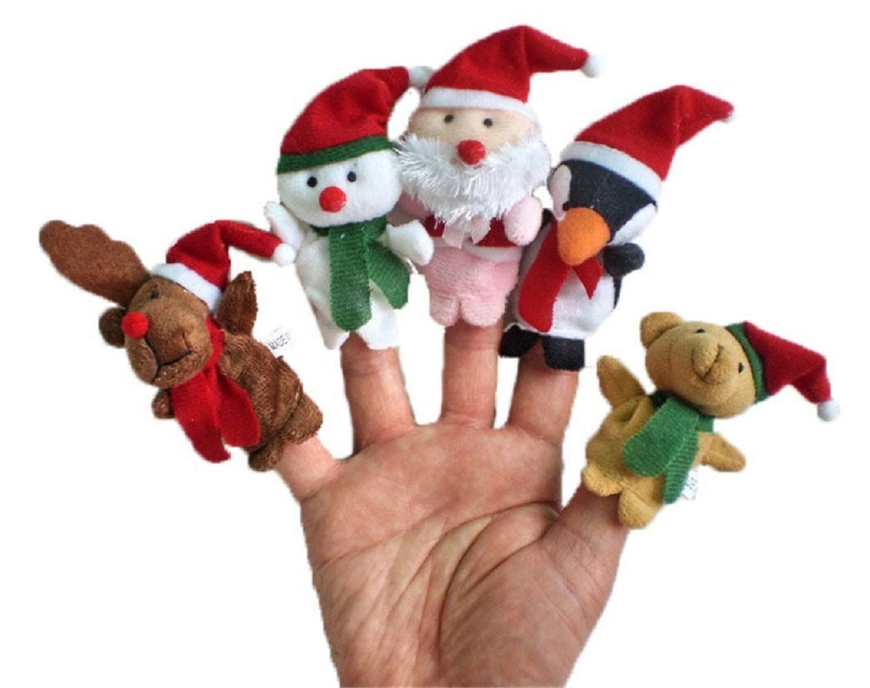 4 Assorted Winter Holiday Finger Puppets