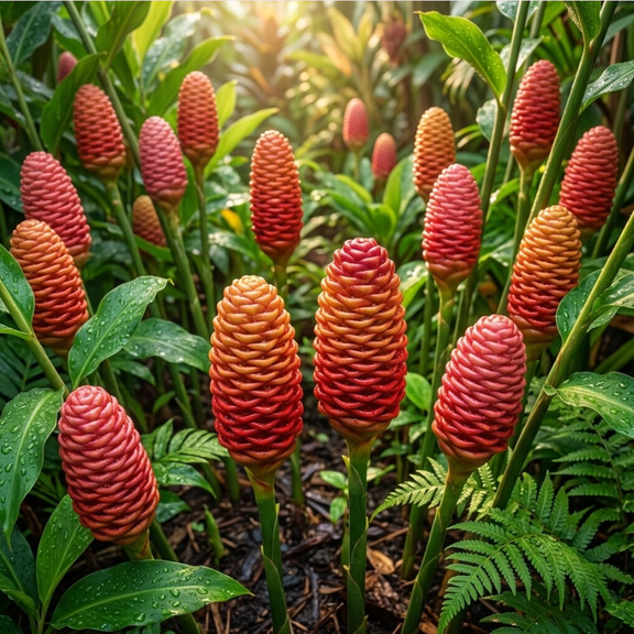 5 Awapuhi Wild Ginger Shampoo Rhizomes Zingiber Zerumbet Bulbs, Shampoo Ginger Plants Roots for Planting