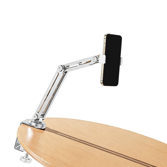 4 Axises Multiple Angled Adjustable Stand with Foldable Clamp Mount and 360 Swivels for Tablets Smartphones Aluminum Con