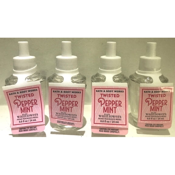 4 BATH & BODY WORKS TWISTED PEPPERMINT WALLFLOWERS HOME FRAGRANCE REFILL BULB