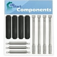 thumbnail image 1 of 4 BBQ Gas Grill Tube Burner & 4 Heat Shield Plate Tent & 3 Crossover Tube Replacement Parts for Thermos 461262407 - Stainless Steel Pipe Burners & Porcelain Steel Flame Tamer & Carry Over Channel, 1 of 8