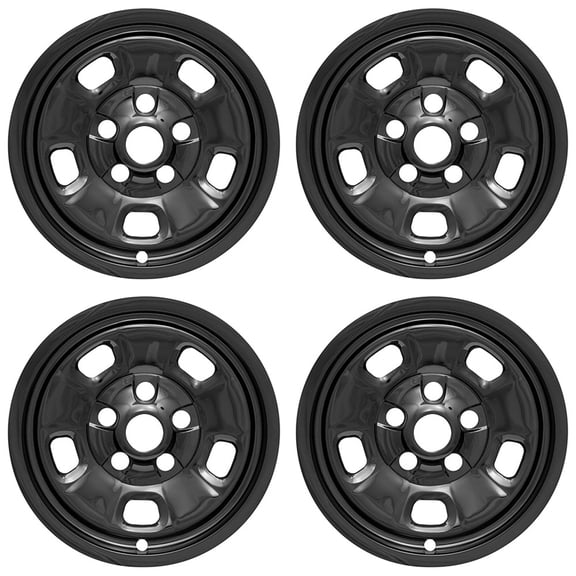 4 BLACK 17" Wheel Skins Hub Caps Covers for 2013-2019 Ram 1500 Truck Steel Rim