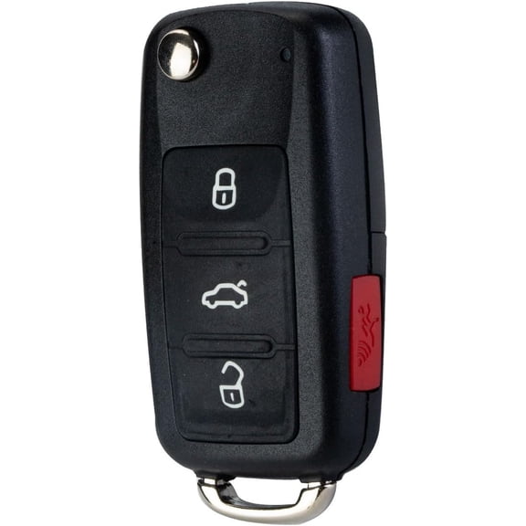 4 BTN Keyless Entry Remote Control Car Blade Flip Key Fob Replacement for 2011- 2016 VW Jetta Passat Beetle 5K0-837-202-R / 5K0-837-202-F / 5K0-837-202-A / 5K0-837-202-AE (1)